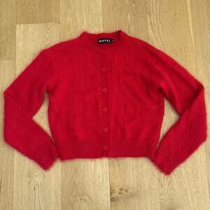 Motel Cardigan Fluffy Audrina Size XS Red